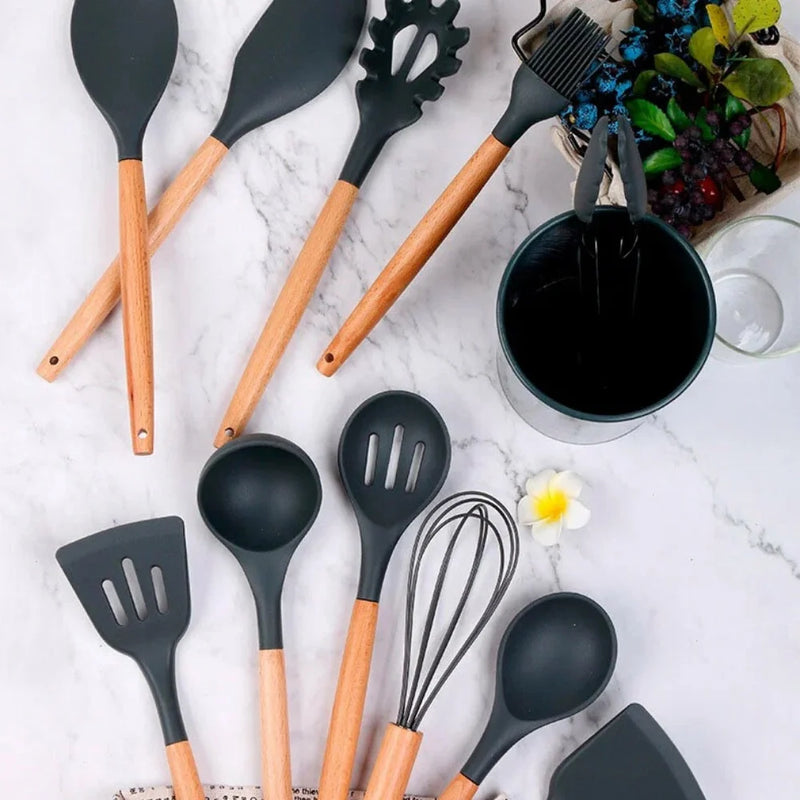 Kit 12 Black Kitchenware