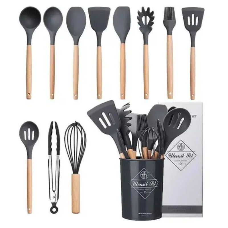 Kit 12 Black Kitchenware